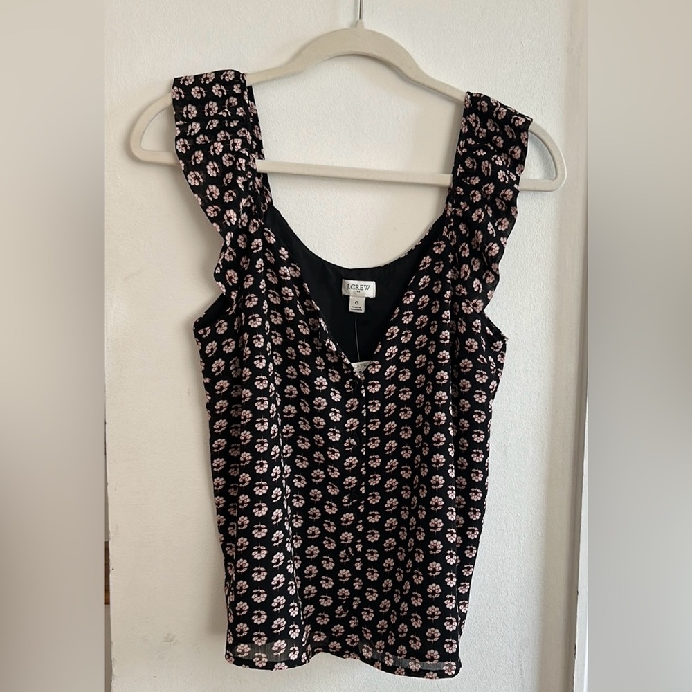 Jcrew Sleeveless Button-up Ruffle Top - Picture 4 of 4